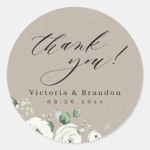 Eucalyptus Greenery floral rustige dank u Ronde Sticker