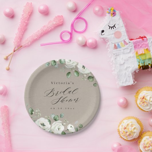 Eucalyptus Greenery floral rustige vrijgezellenfee Papieren Bordje (Feest)