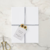 Eucalyptus Greenery Floral Sunflower Wedding Cadeaulabel (Met Touw)