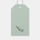 Eucalyptus Greenery Floral Sunflower Wedding Cadeaulabel (Achterkant)