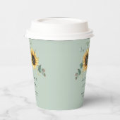 Eucalyptus Greenery Floral Sunflower Wedding Papieren Bekers (Links)