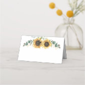 Eucalyptus Greenery Floral Sunflower Wedding Plaatskaartje (Achterkant)