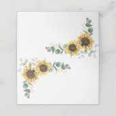 Eucalyptus Greenery Floral Sunflower Wedding Plaatskaartje (Buitenkant ongevouwen)
