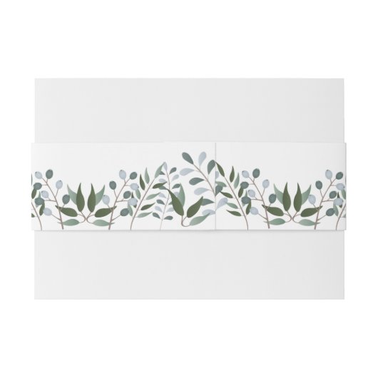 Eucalyptus Greenery Floral Uitnodigingen Wikkel (Achterkant Voorbeeld)