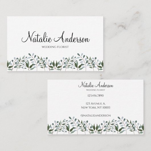 Eucalyptus Greenery Floral Visitekaartje (Voorkant / Achterkant)