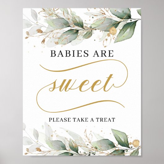 Eucalyptus greenery foliage baby's zijn zoete teke poster (Voorkant)