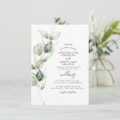 Eucalyptus Greenery Foliage Botanical Wedding Kaart (Staand voorkant)