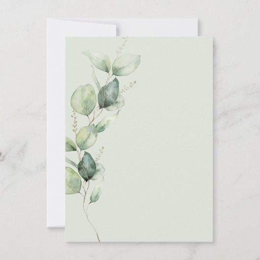 Eucalyptus Greenery Foliage Botanical Wedding Kaart (Achterkant)