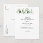 Eucalyptus Greenery Foliage Botanical Wedding Uitnodiging Briefkaart (Voorkant / Achterkant)
