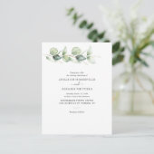 Eucalyptus Greenery Foliage Botanical Wedding Uitnodiging Briefkaart (Staand voorkant)
