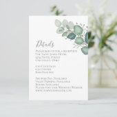 Eucalyptus Greenery Foliage — Enclosure Card Informatiekaartje (Staand voorkant)