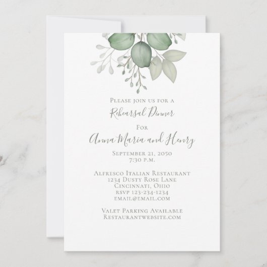 Eucalyptus Greenery Foliage Kaart (Voorkant)