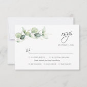 Eucalyptus Greenery Foliage Minimalist Weddenschap RSVP Kaartje (Voorkant)