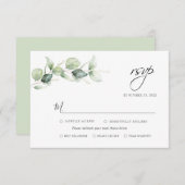 Eucalyptus Greenery Foliage Minimalist Weddenschap RSVP Kaartje (Voorkant / Achterkant)