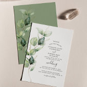 Eucalyptus Greenery Foliage Modern Wedding Kaart