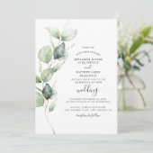 Eucalyptus Greenery Foliage Modern Wedding Kaart (Staand voorkant)