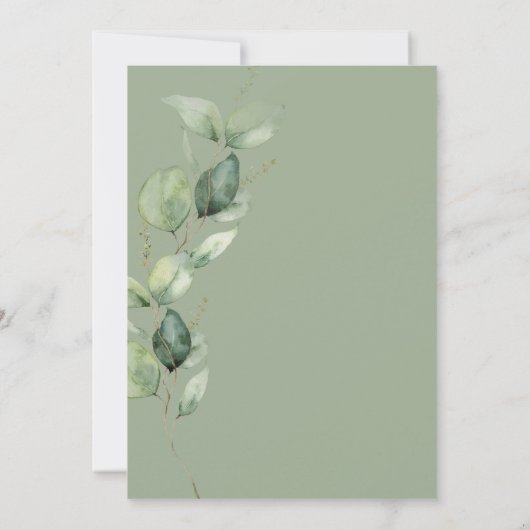 Eucalyptus Greenery Foliage Modern Wedding Kaart (Achterkant)