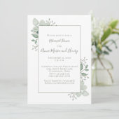 Eucalyptus Greenery Foliage Rehearsal Dinner Kaart (Staand voorkant)