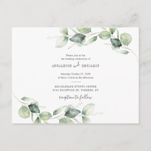 Eucalyptus Greenery Foliage Rustic Country Weddens Uitnodiging Briefkaart