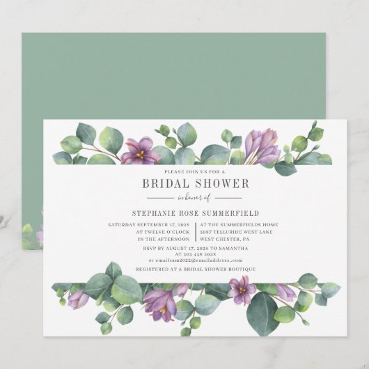 Eucalyptus Greenery Foliage Vrijgezellenfeest Kaart (Voorkant / Achterkant)