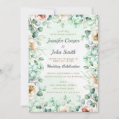 Eucalyptus Greenery Foliage Waterverf Weddenschap Kaart (Voorkant)