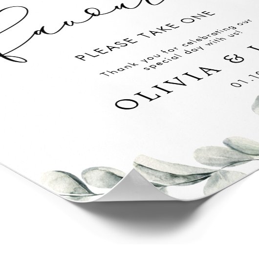 Eucalyptus Greenery Foliage Weddenschap Poster (Hoek)