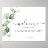 Eucalyptus Greenery Foliage Weddenschap Welkomstbo Poster (Voorkant)