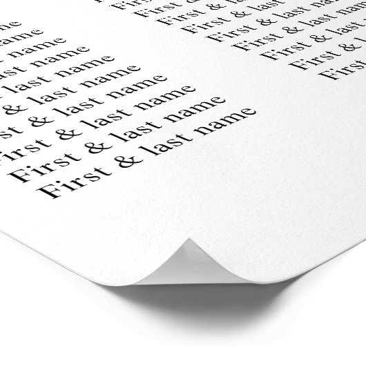 Eucalyptus Greenery Foliage Wedding Seding Chart Poster (Hoek)