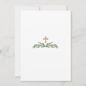 Eucalyptus Greenery Foliage Wreator Cross Baptisme Kaart (Achterkant)