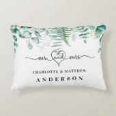 Eucalyptus greenery forest ferns de heer mrs names accent kussen (Voorkant)