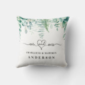 Eucalyptus greenery forest ferns de heer mrs names kussen (Achterkant)