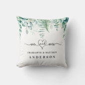 Eucalyptus greenery forest ferns de heer mrs names kussen (Voorkant)