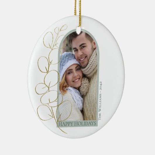 Eucalyptus Greenery Foto Arch Kerstfeestdag Keramisch Ornament (Rechts)