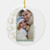 Eucalyptus Greenery Foto Arch Kerstfeestdag Keramisch Ornament (Achterkant)