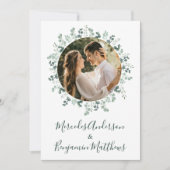 Eucalyptus Greenery Foto Botanical Wedding Kaart (Voorkant)