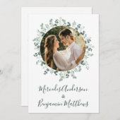 Eucalyptus Greenery Foto Botanical Wedding Kaart (Voorkant / Achterkant)