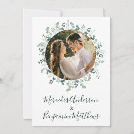 Eucalyptus Greenery Foto Botanical Wedding Kaart
