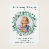 Eucalyptus Greenery Foto Funeral Prayer Kaart (Voorkant)