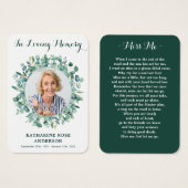 Eucalyptus Greenery Foto Funeral Prayer Kaart (Voorkant /achterkant)