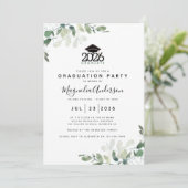 Eucalyptus Greenery Foto Graduy Party Kaart (Staand voorkant)