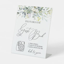 Eucalyptus Greenery Foto Guest Book Pedestal Sign Reclamebord Met Voetstuk