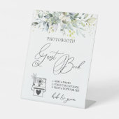 Eucalyptus Greenery Foto Guest Book Sign Pedestal Reclamebord Met Voetstuk (Voorkant)