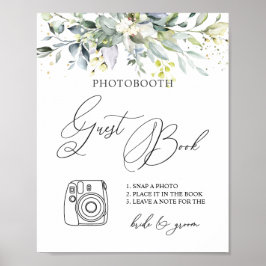 Eucalyptus Greenery Foto Guest Book Sign. Poster