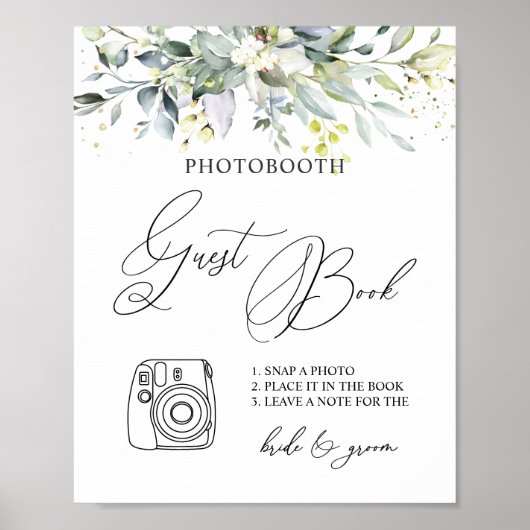 Eucalyptus Greenery Foto Guest Book Sign. Poster (Voorkant)
