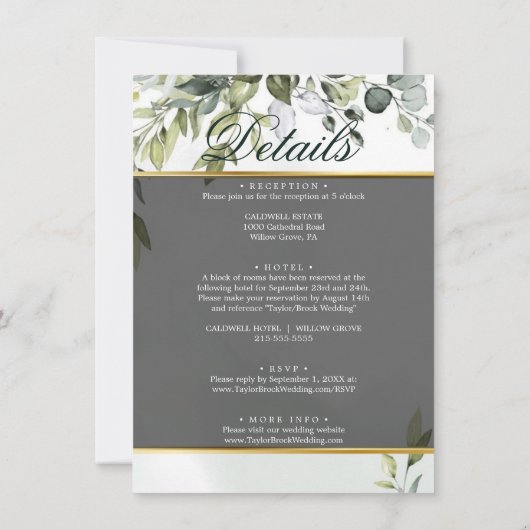 Eucalyptus Greenery Foto Weddenschap Kaart (Achterkant)