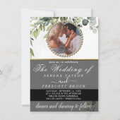 Eucalyptus Greenery Foto Weddenschap Kaart (Voorkant)