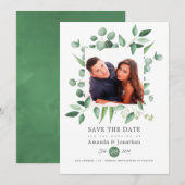 Eucalyptus Greenery Foto Weddenschap Save The Date (Voorkant / Achterkant)