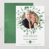 Eucalyptus Greenery Foto Weddenschap Save The Date (Voorkant / Achterkant)