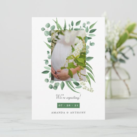 Eucalyptus Greenery Fotoaankondiging Aankondiging (Staand voorkant)