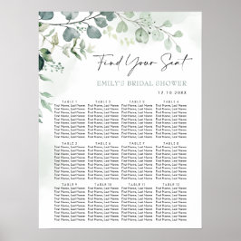 Eucalyptus Greenery Garden Vrijgezellenfeest Seat Poster